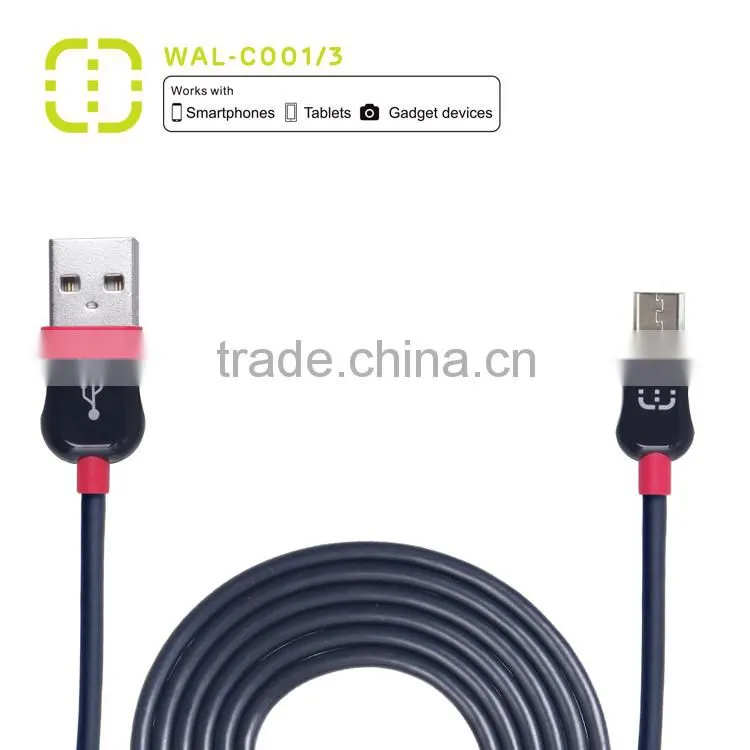 walnut 1.2M micro cable with ABS housing/ROHS passed
