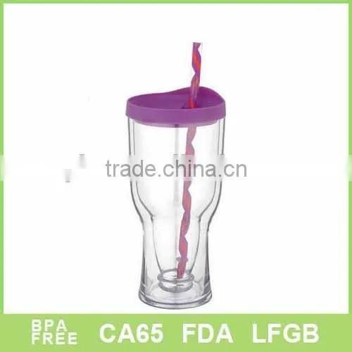 Best quality new product plastic mug with straw