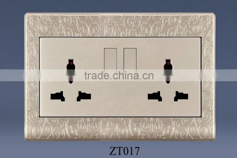 Double 13A switch socket/twinelectrical wall switch and socket ZT017