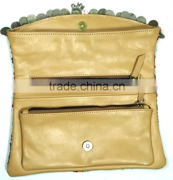 Indian Banjara Clutch Bag Gypsy Leather Clutch Bag