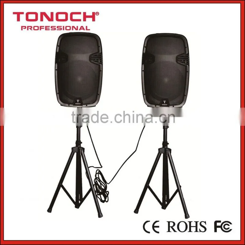 China 15" 100W bettery active speaker with MP3/USB/SD/BLUETOOTH/REMOTE CONTROL/TROLLEY/WHEELS