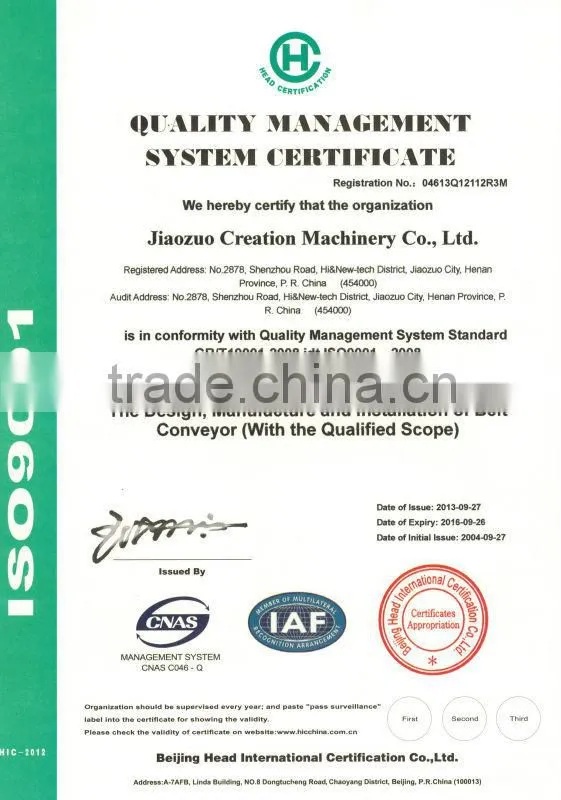 China CREATION made high quality steel structure and frame for conveyor use