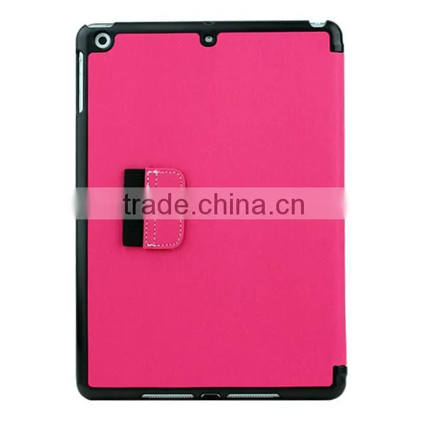Oblique fabric stand leather case for iPad 5