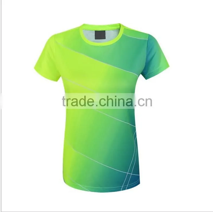 2016 custom wholesale wecking moisture ladies running tshirt