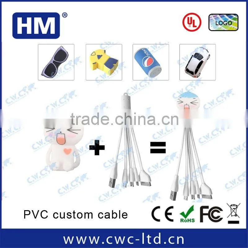 OEM cheap special promotional gifts custom shape 6 in 1 charging cables for mobile phones wholesale mobile charger cables