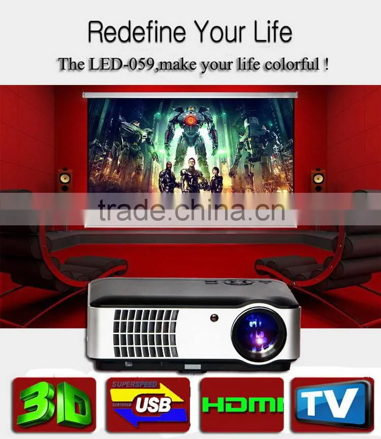 HD 1080p Home Office LED Projector LCD Multimedia Video System 4200 Lumens For Home Cinema Theater Games Education Business