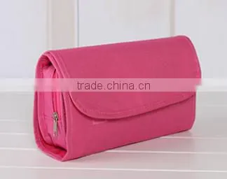Travel series 100% polyester fold up cosmetic bag, make up bag, travel bag