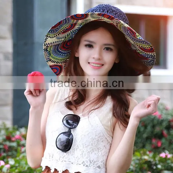 Beautiful design Women's paper peacock animal straw hats