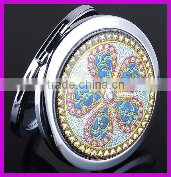 New folding enamel cosmetic mirror with customized logo