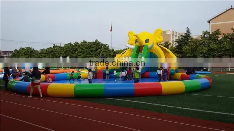 commercial giant inflatable water slide with pool/ water park for sale