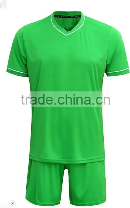 2015 wholesale custom cotton soccer jersey with quick dry and moisture transfer function