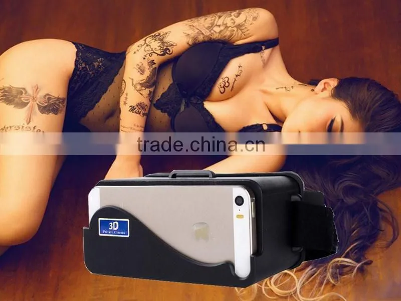 3D Virtual VR Reality Sex Mp4 Player Video Glasses For iPhone 5 5s 5c Cardboard Head Mount Plastic Virtual Reality 3D Glasses
