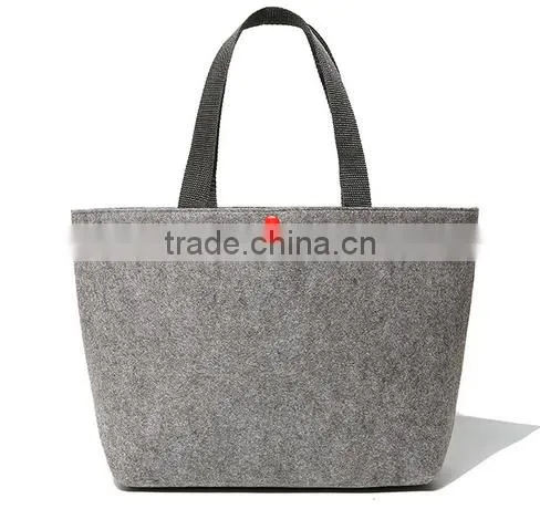 Grey felt letters minimalist high-capacity material shopping bag ladies laptop bags