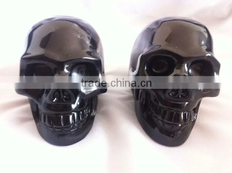 Natural Semi-Precious Gemstone Black Obsidian Skull With Retail price