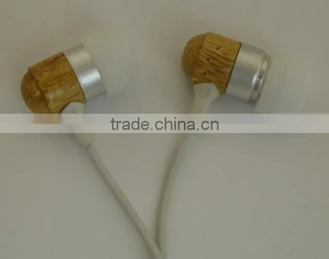 2015 New Design Wood/Wooden Unique Earphone/Earbuds Bulk selling