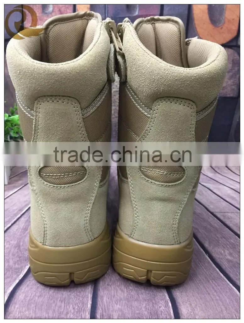 Outdoor high quality khaki army tactical leather military boots