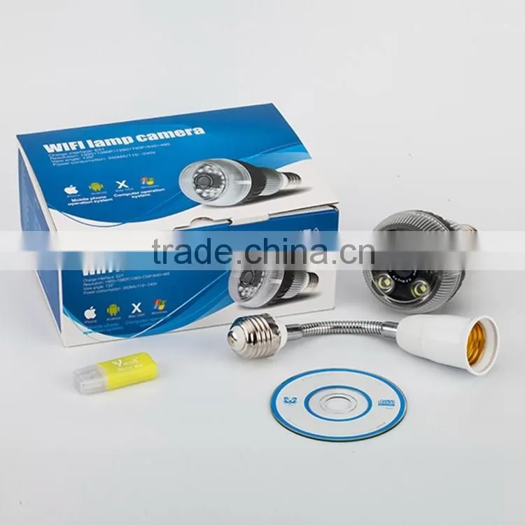 E27 Connector FHD 1080P P2P H.264 real led lamp wifi camera