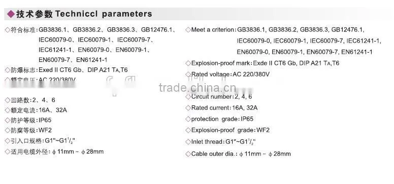BXX8050 explosion proof socket box china supplier hot sell