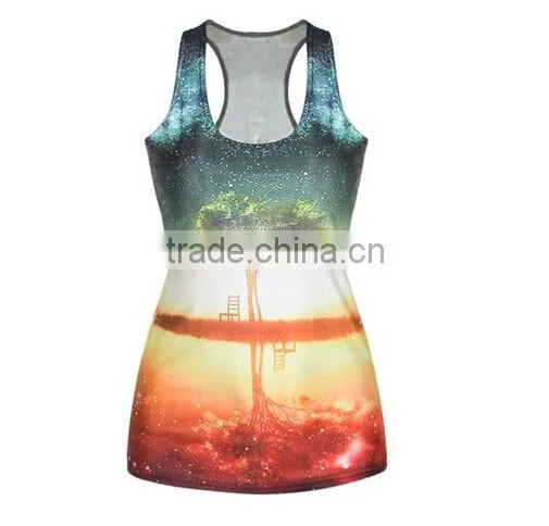 Women Sexy Bodycon Delicate Summer New Tree Print 3D Vest Tops