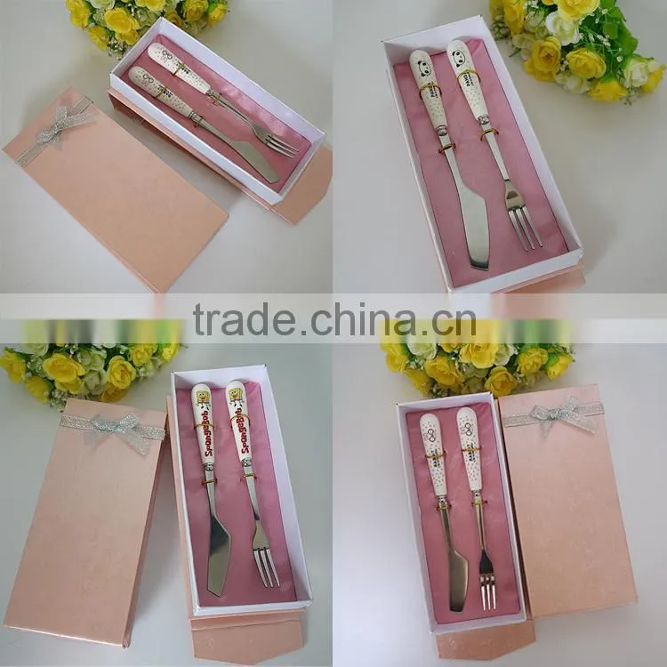2015 New design small knife and spoon ceramic cutlery set
