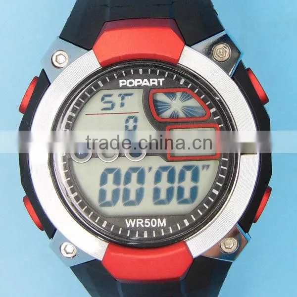10 ATM water resistant digital watches with led light and alarm functions clock