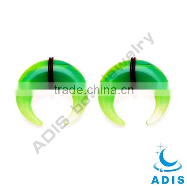 Newest fashion o-ring black acrylic body piercing buffalo horn jewelry