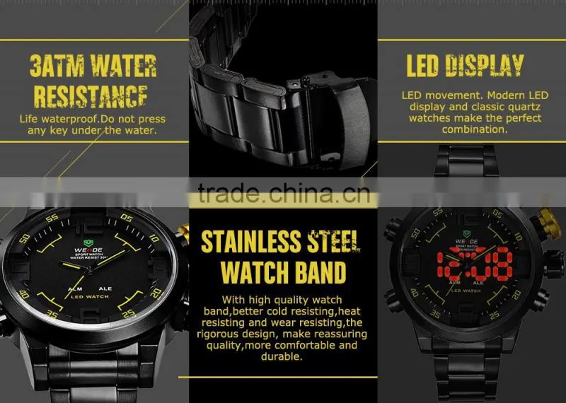 2016 New Arrival Weide Fashion Business Man Watch Brand Analog Digital Led Wrist Watch