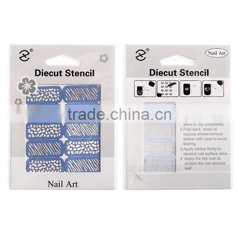 2016 New Trendy Nail Polish Hollow Nail Art Design Stencil for DIY Nail Sticker