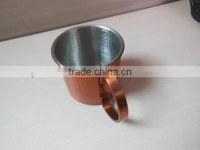 stainless steel plated copper cup with handle