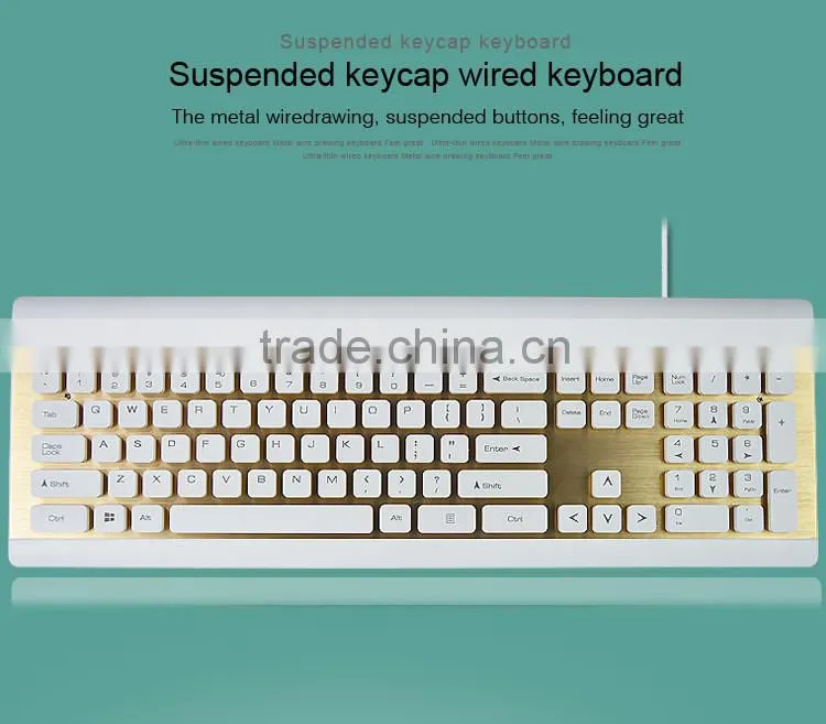 Suspended keycap keyboard_ Metal wire drwing,ultra-thin keyboard
