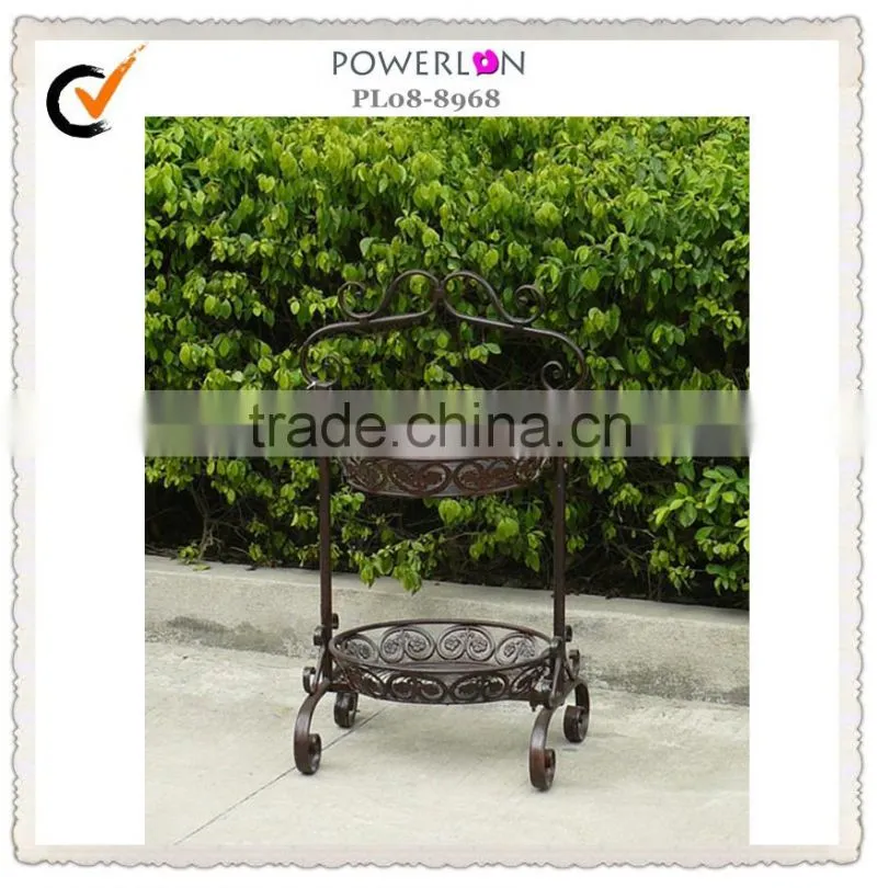 2-Tier Round Iron standing Basket
