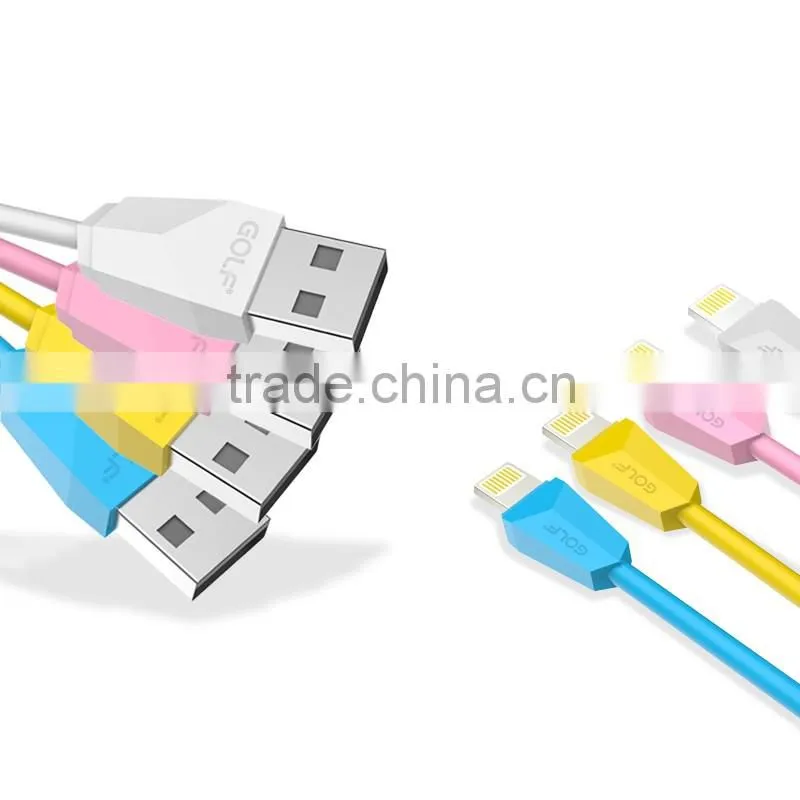 Promotional 1M colorful popular data cable ,usb extension cable GC-27i golf brand 8 pin cable for cables & cable assemblies