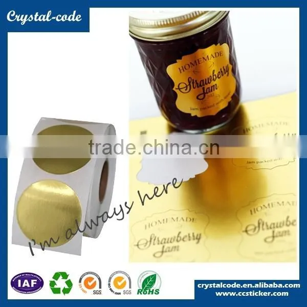 Water resistant roll heat sensitive gold foil label