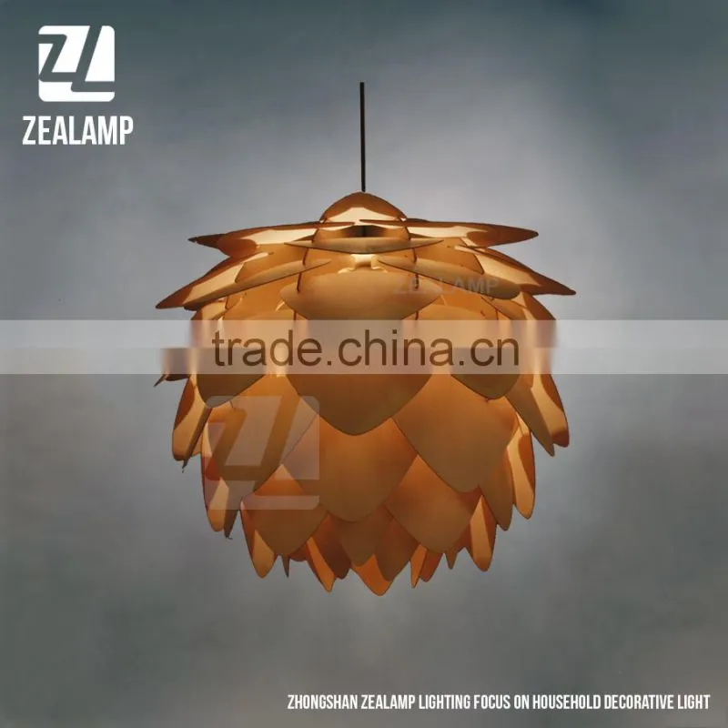 Modern Artichoke Lighting Crimean Pine Cone Wooden Pendant Lamp 403P-B01/02/03