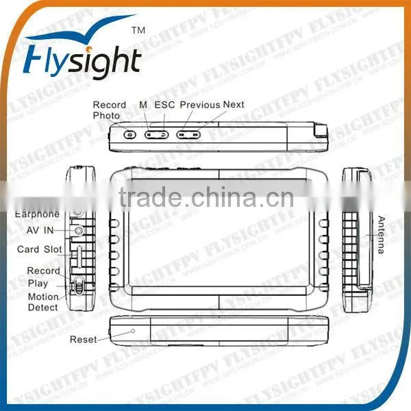 B363 5.8GHz 5inch Mini Receiver LCD Monitor with built-in HD screen