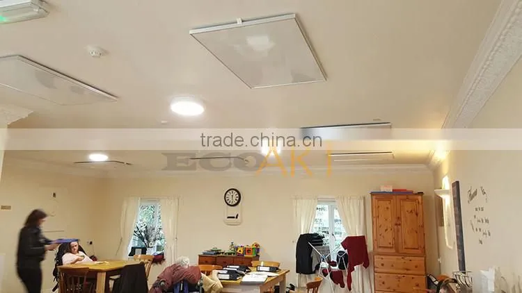 Low running costs direct vent energy efficient radiant ceiling panels