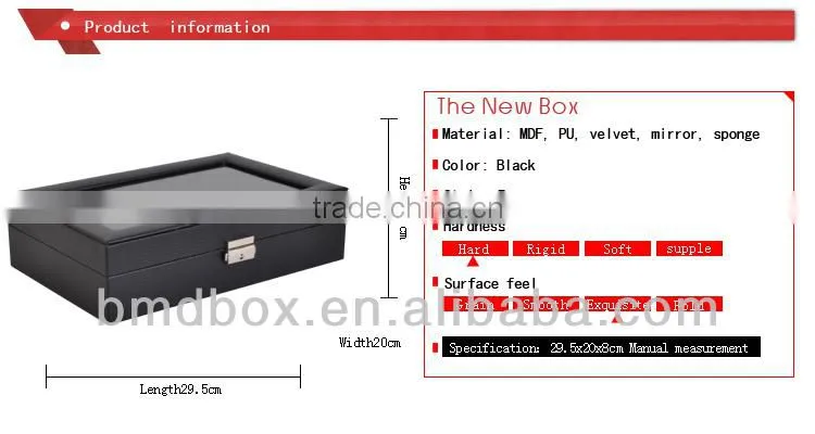 10 slots faux leather watch collection box