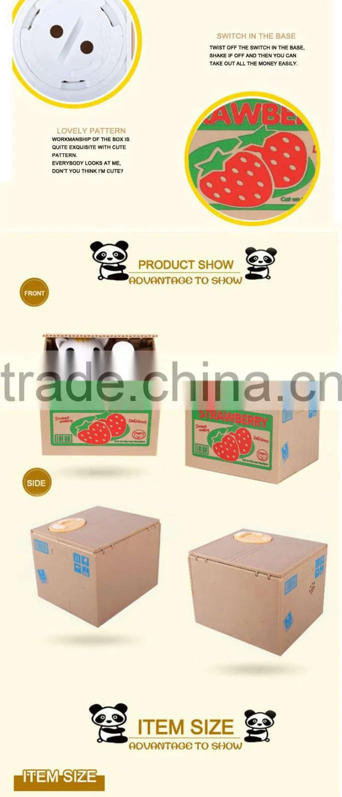 China gift items wholesale piggy bank money safe box custom made