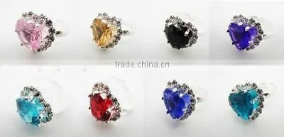 Ladies rhinestone heart rings,Purple heart ring,Fashion accessories