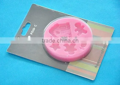 Christmas cookies fondant decorating mold,3D impression silicone mold