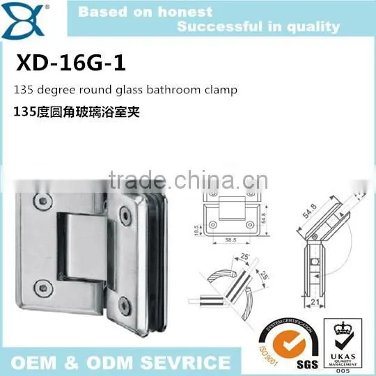 135 degree stainless steel glass bathroom adjustment shower door hinge pivot