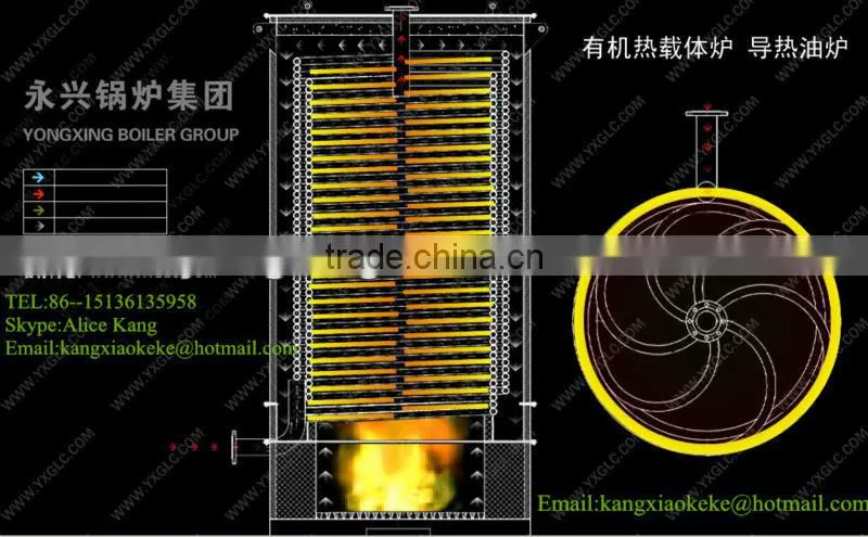 1t Organic Heat Transfer Material Light Oil Steam Boiler