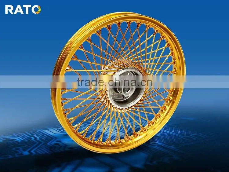 Chinese high quality 17 inch double disc brake motorcycle golden wheel