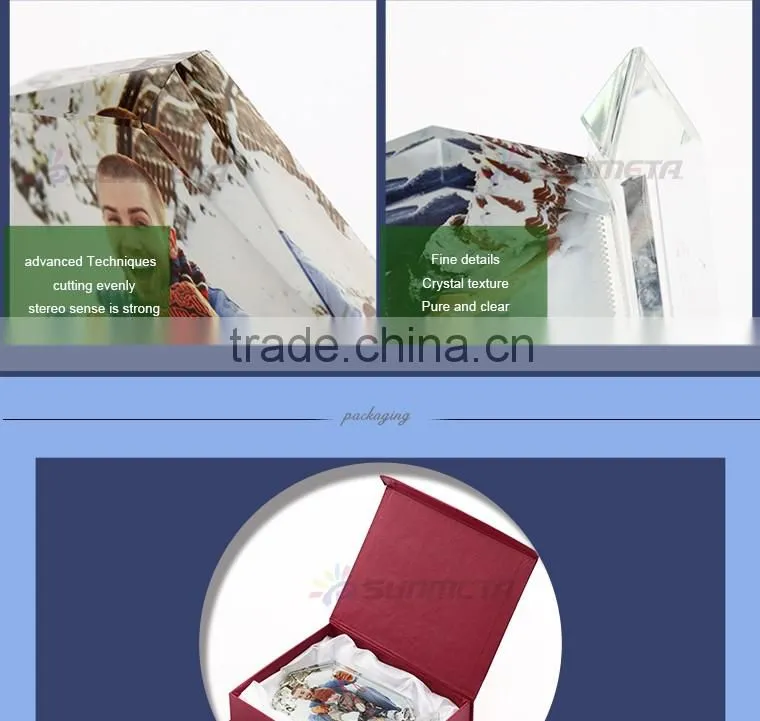 Sunmeta Wholesale Blank Sublimation 3D Crystal Photo Frame