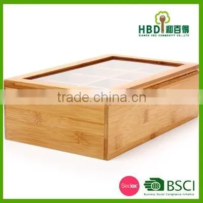 High quality hot selling bamboo tea box,tea bag box ,wood tea box