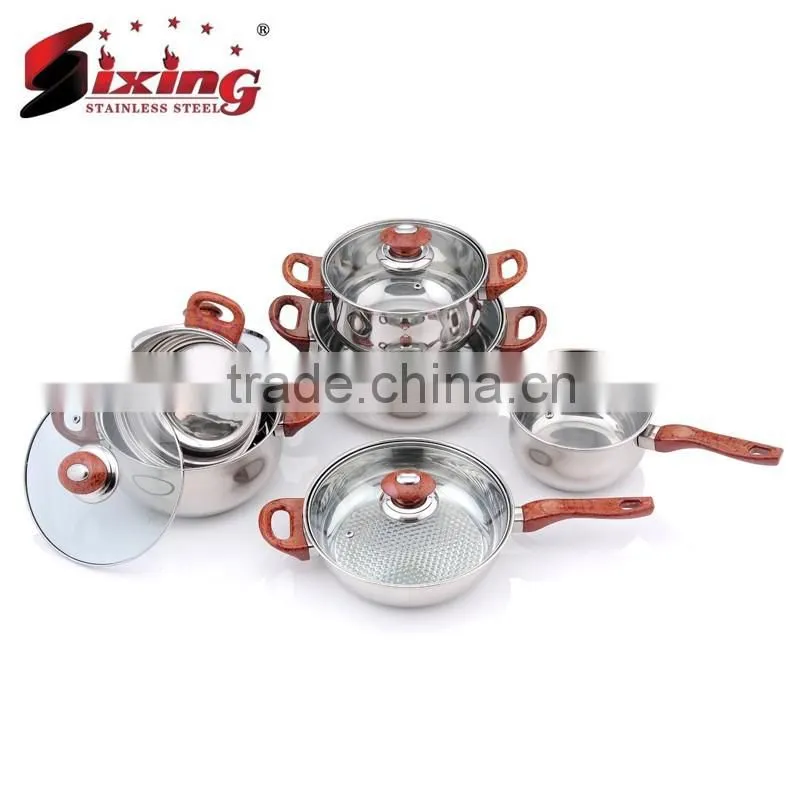 Hot Sale 12pcs Stainless Steel Cookware Set / Stockpot