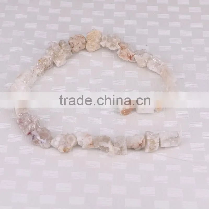 Full Strand Titanium AB Druzy Agate Beads, Drusy Agate Quartz Connector Beads For Jewelry Making