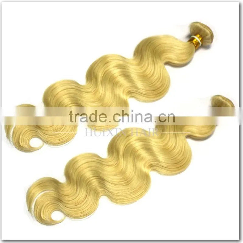 New arrival high quality Brazilian body wave remy hair color 613 blonde human hair weave