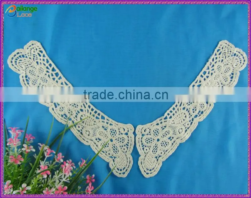 2015 Dresses guipure lace Textile Embroideredfloral neck lace collar for garment