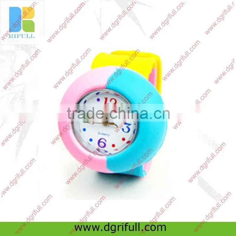 multi-color silicone snap on watch